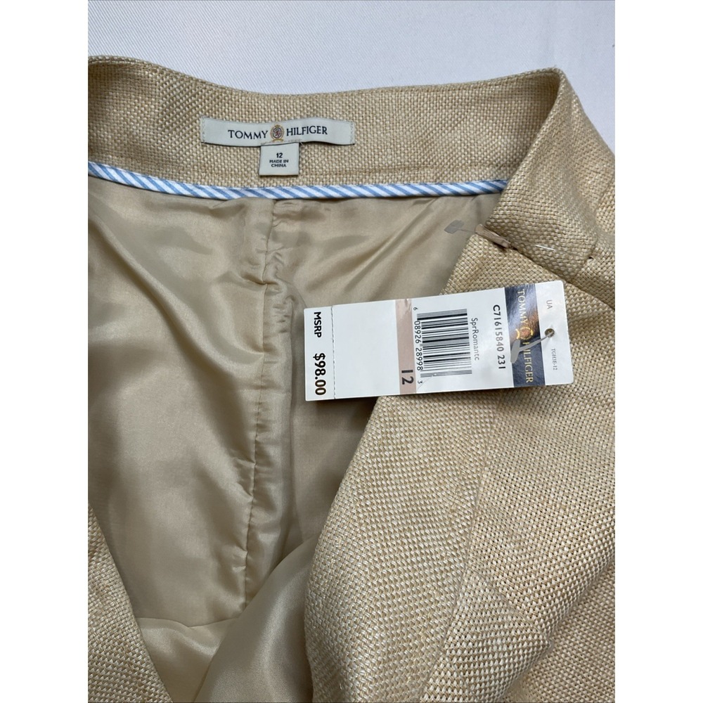 Tommy Hilfiger Linen Skirt Lined Pleated Spring Romantic Size 12 Preppy‎ - Picture 4 of 8